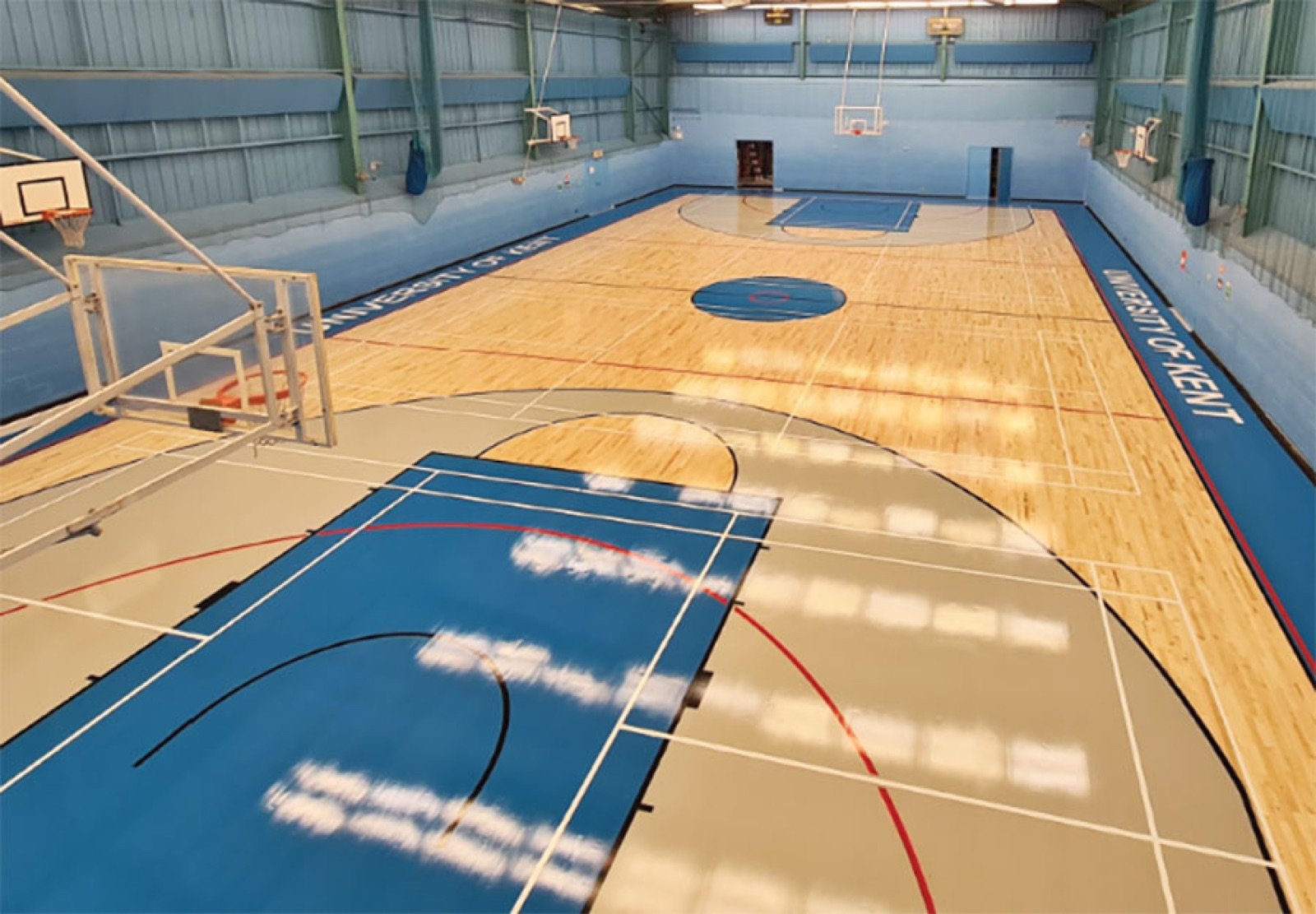 Sports hall basketball court, PU floor